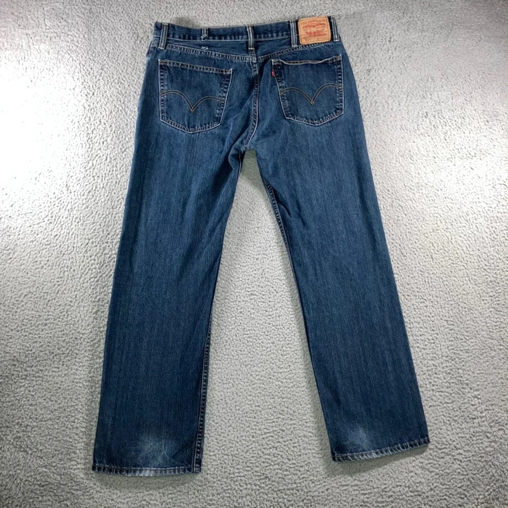 Levis 505 Straight Fit Jeans Mens 38x32 Blue Streetwear Classic Medium Wash